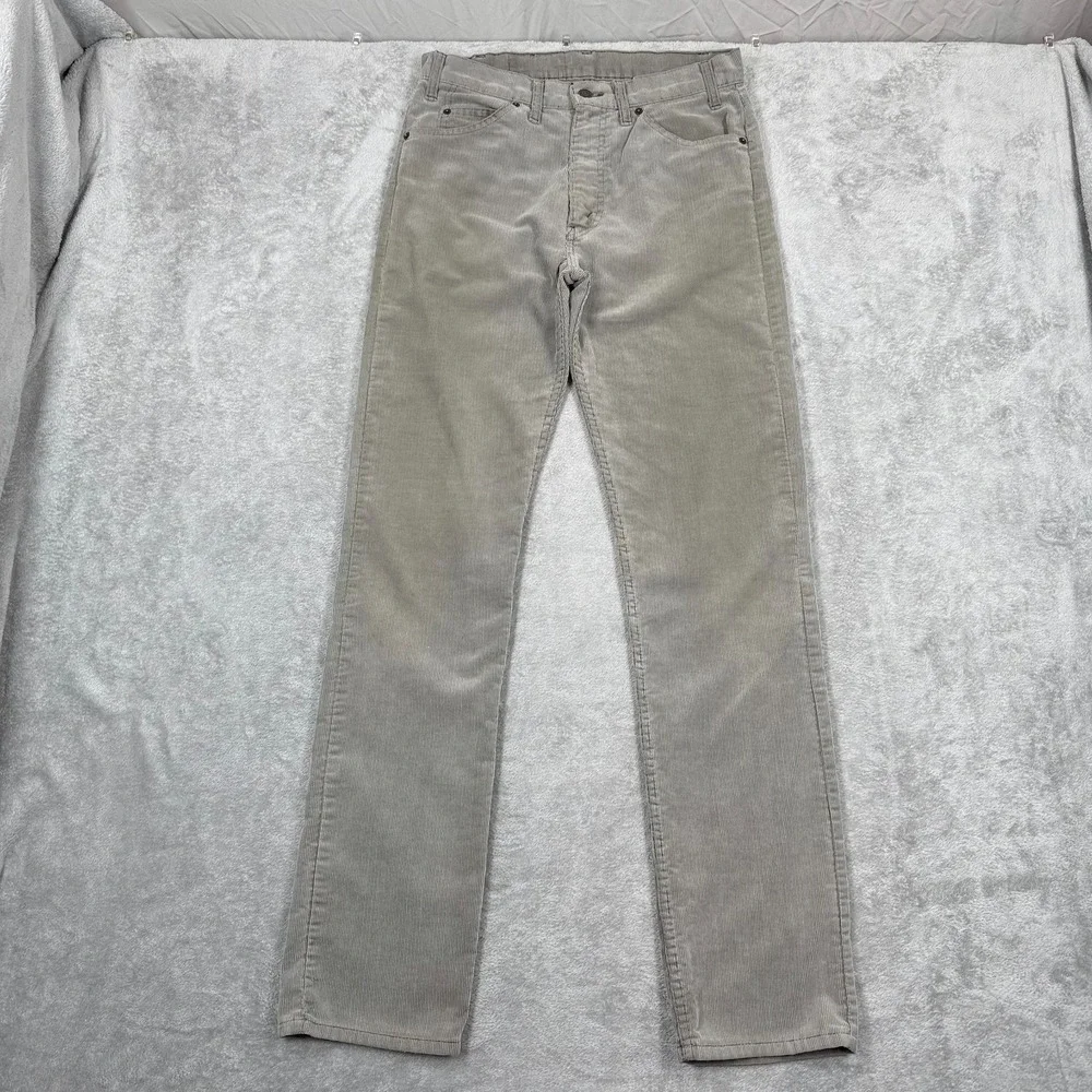 Vintage 80s Levi's 505 Corduroy Pants Mens‎ 31x34 Gray Regular Straight Leg USA